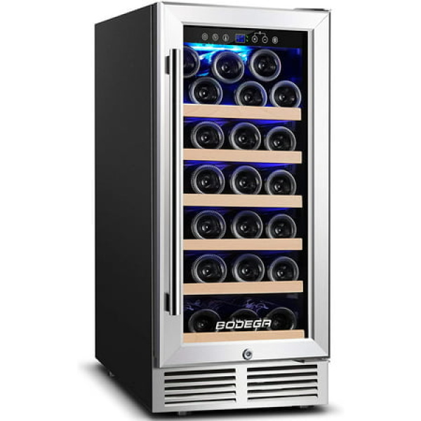 BODEGA 15 Inch Wine Cooler 31 Bottlekeep Consistent Temperature Built-In Or Freestanding