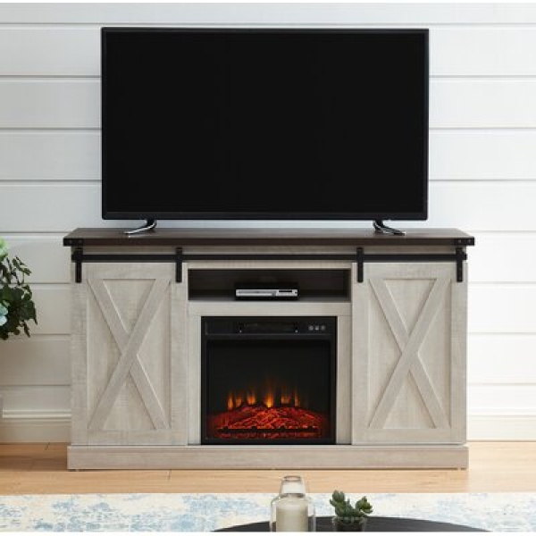 Bradner TV Stand for TVs up to 65" with Electric Fireplace Included