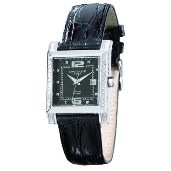 Charles-Hubert- Paris Womens Diamond Stainless Steel Case Quartz Watch #18310-BBC