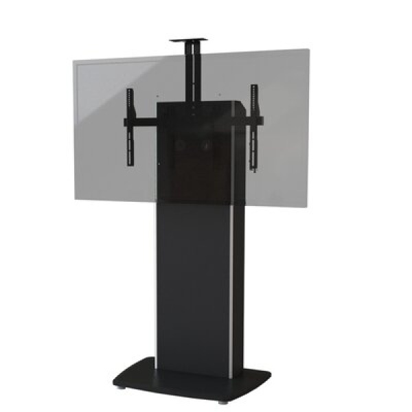 Fixed Floor Stand Mount for Greater than 50" Screens with Shelving, Holds up to 160 lbs