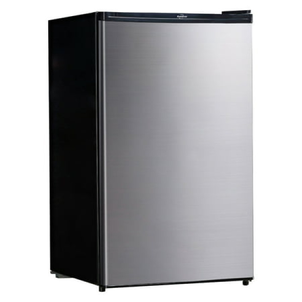 Koolatron Stainless Steel Compact Fridge with Freezer 4.4 Cu Ft (124L) Refridgerator