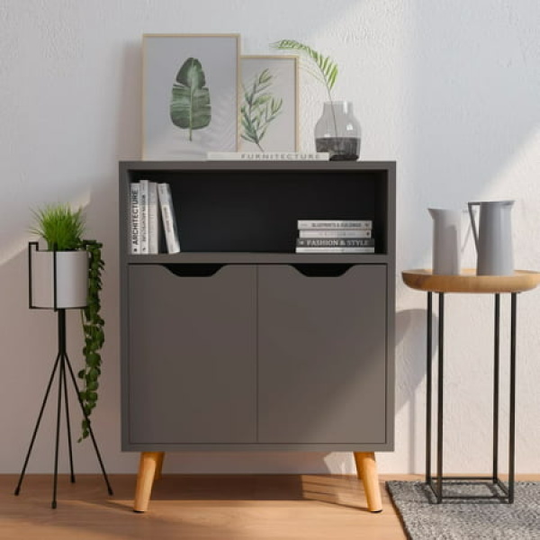 LANTRO JS Sideboard Gray 23.6 x11.8 x28.3 Chipboard