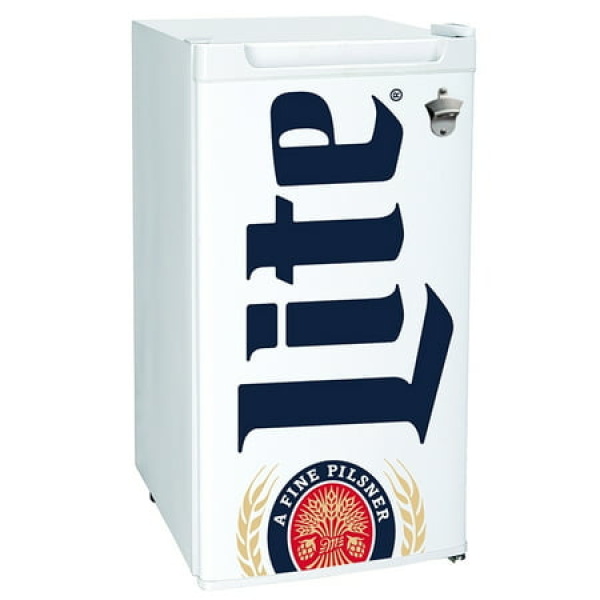 Miller Lite 90 Litre Compact Fridge with Bottle Opener Mini Fridge