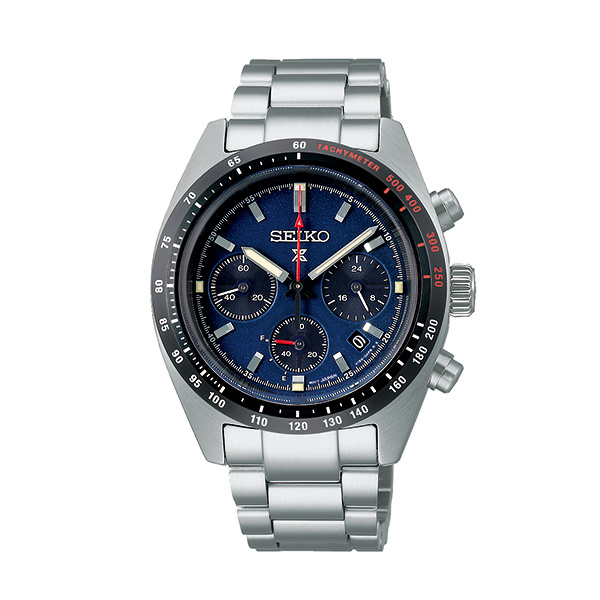 SSC815 Solar Chronograph Diver Watch for Mens, Silver & Blue