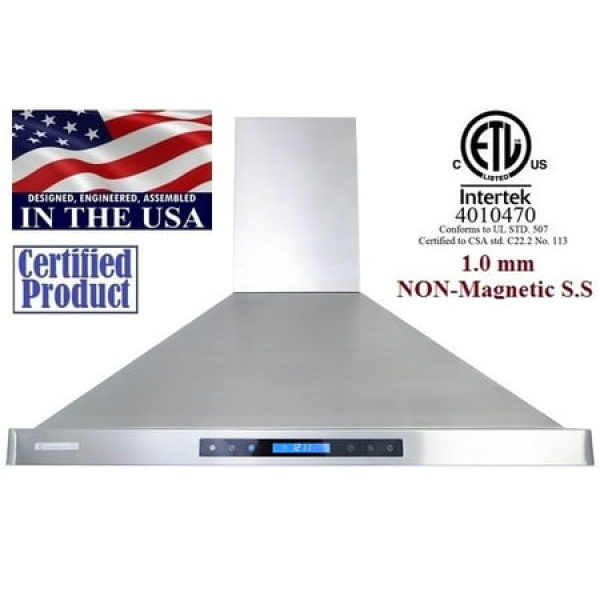 XtremeAir PX15-W36 36 Inch Seamless Body Wall Mount Range Hood