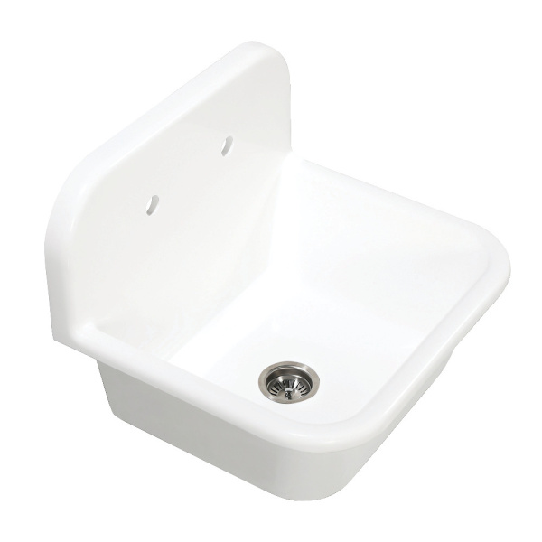 24 in. Arcticstone Solid Surface Top-Mount Kitchen Sink with Backsplash, Matte White