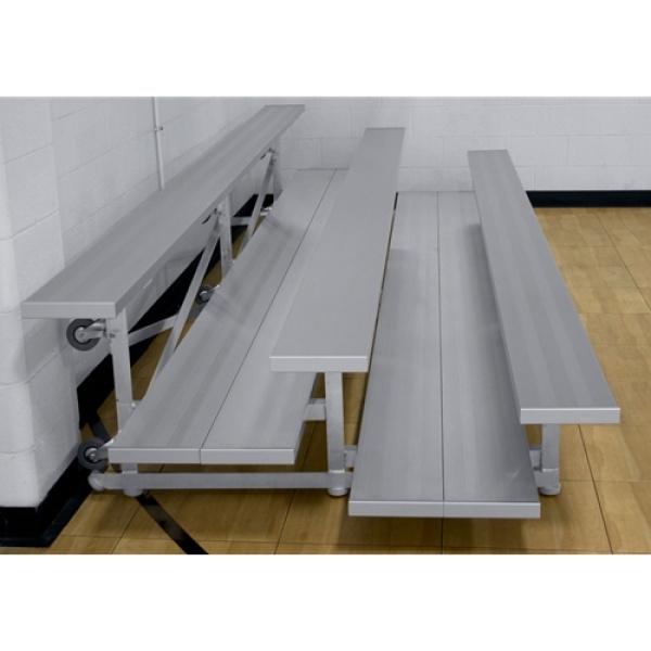 27 ft. Three Row Low Rise Tip-N-Roll Spectator Bleacher Double Foot Planks