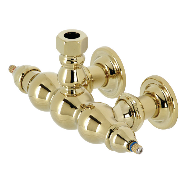 3.37 in. Vintage Wall Mount Faucet Body, Polished Brass