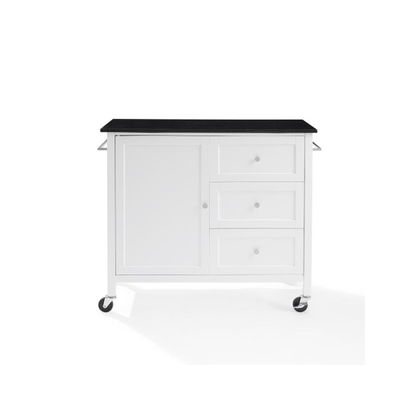 37.5 x 42.13 x 18.13 in. Granite Top Kitchen Island & Cart, White