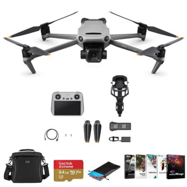 Mavic 3 Classic Drone with RC Controller Bundle with Shoulder Bag 64GB microSD Card Corel Software Kit Landing Pad