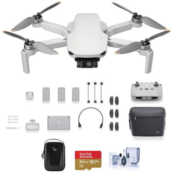 Mini 2 SE Drone Fly More Combo Bundle with 64GB microSD Card Landing Pad Cleaning Kit