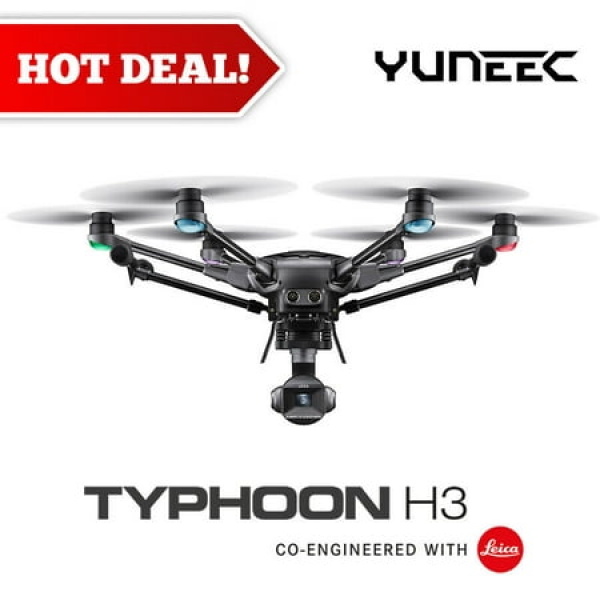 Yuneec Typhoon H3 Hexacopter with 1 Sensor 4K Camera ST16S Ground station (Black)-New