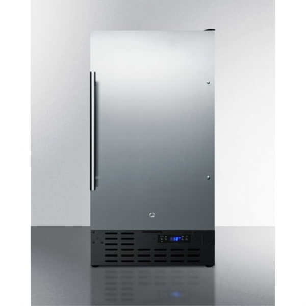 18 wide built-in undercounter all-refrigerator with a stainless steel door black cabinet digital thermostat and front lock