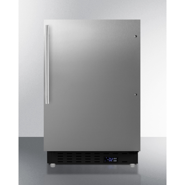 20 in. Built-In All-Freezer, Stainless Steel & Black - 24 in.