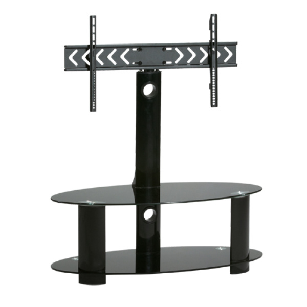 Double Layers TV Stand with Mounting Bracket - Black