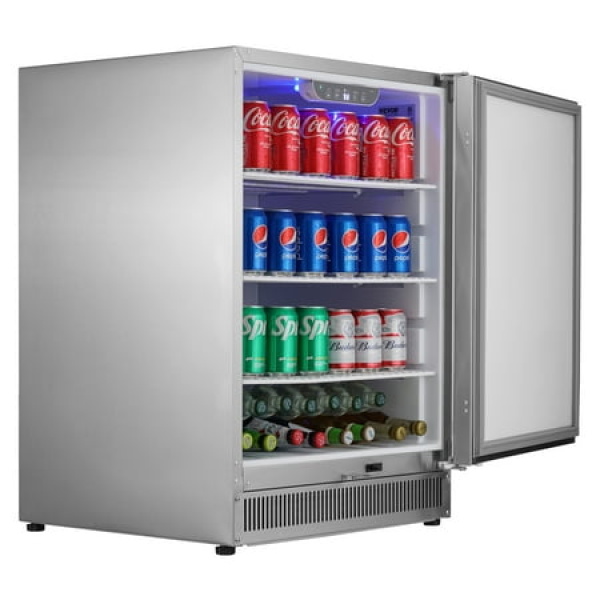 SKYSHALO 24 Outdoor Beverage Fridge Cooler 185QT Beer Refrigerator Stainless Steel