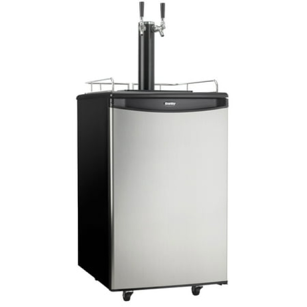 Danby DKC054A1BSL2DB 5.4 Cubic Foot Steel Double Tap Dual-Top Beer Kegerator