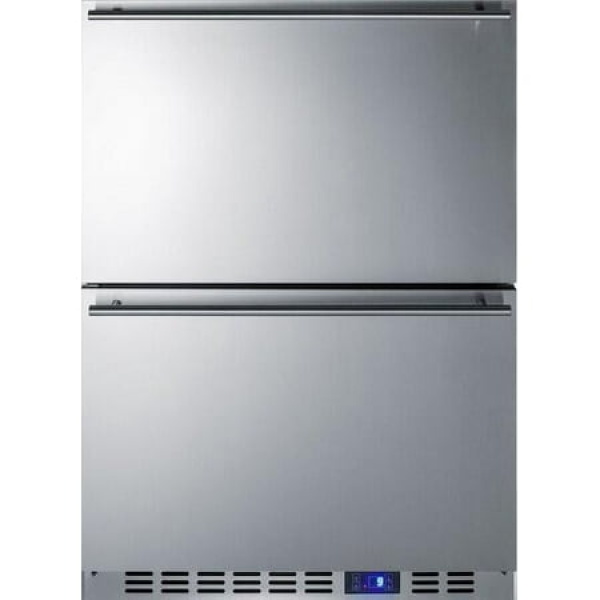 Summit SCFF532D 24 Drawer Freezer with 3.54 cu. ft. Capacity 2 Drawers Frost Free Operation Internal Fan Digital Thermostat and LED Lighting in Stainless Steel