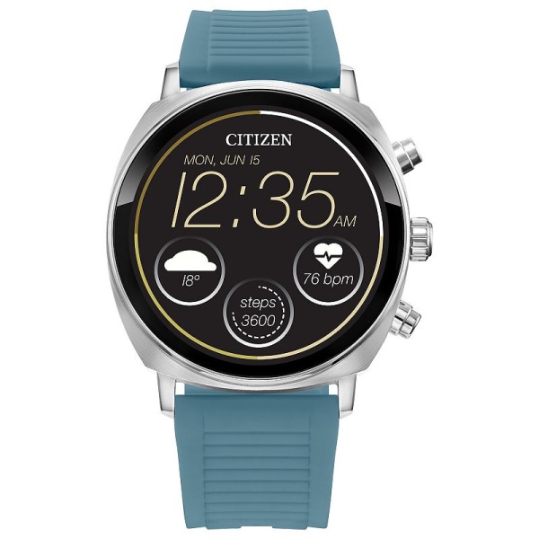 Citizen CZ Smart Touchscreen Unisex Stainless Steel Smart Watch with Blue Silicone Strap - MX1000-01X, Large