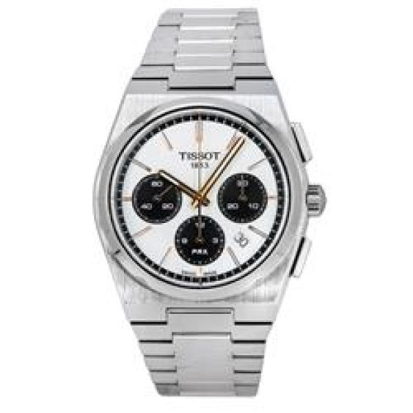 T137.427.11.011.00 T-Classic PRX Chronograph White Dial Automatic 100M Mens Watch, Black - Adult