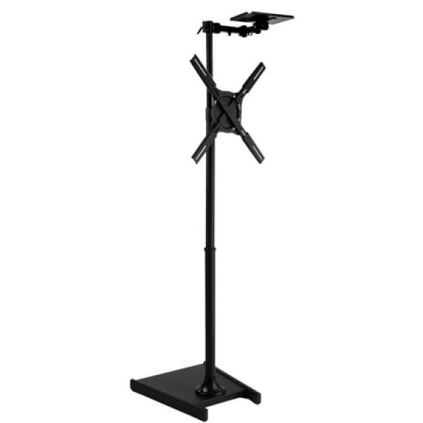 TV Floor Stand for 27 to 60 HDTVs Weighted Base VESA Compatible Height Adjustable (Black Steel) (MBWNDWBKC)