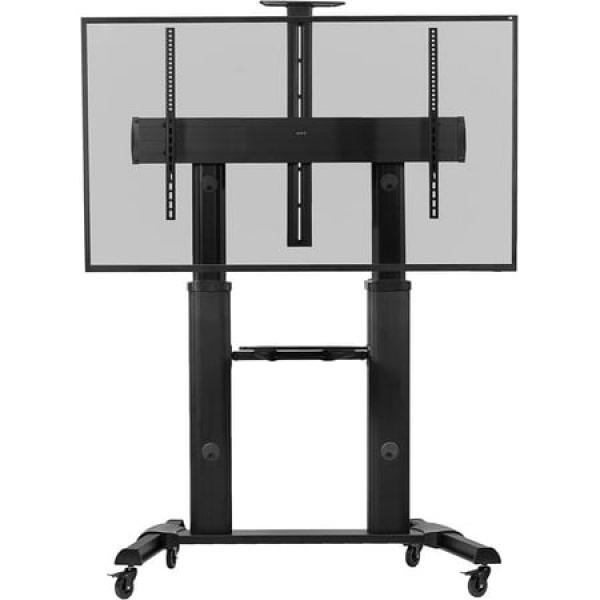 Black Ultra Heavy Duty Mobile Stand TV Cart Mount Fits 32 to 100 Flat Screens