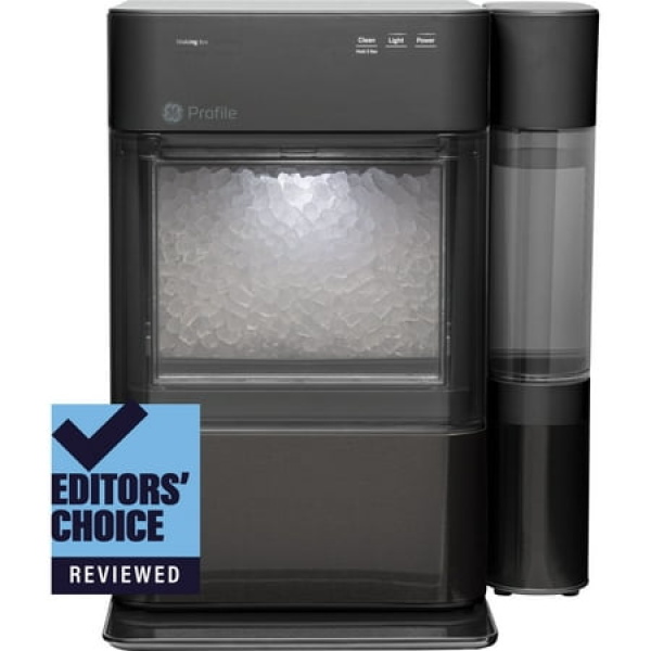 GE Profile Opal 2.0 | Countertop Nugget Ice Maker with Side Tank | 2.0XL Version | Ice Machine with WiFi Connectivity | Black Stainless