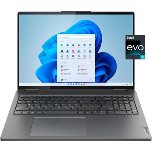 Lenovo Yoga 7i 2-in-1 16 WUXGA Touchscreen Laptop Intel Iris Xe Graphics Intel Core i5-1335U 4.6GHz 10core 8GB RAM 512GB SSD WiFi Backlit KB Fingerprint Win11 Storm Grey TECL Bundle