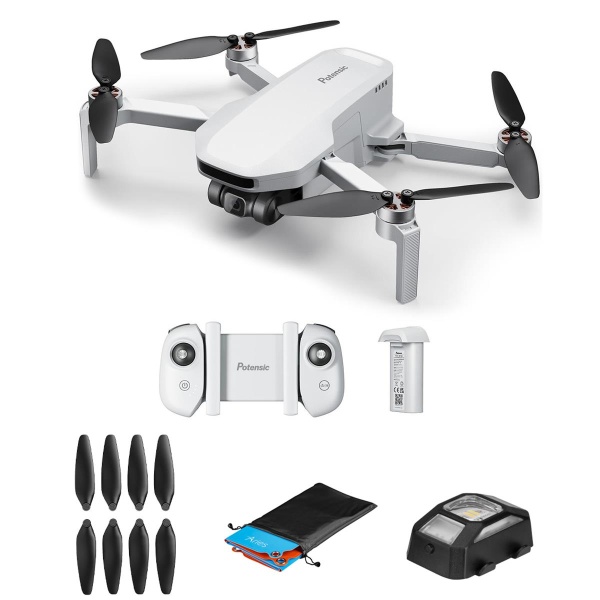 Potensic ATOM SE Foldable GPS Drone with Strobe Light, Landing Pad & Propellers