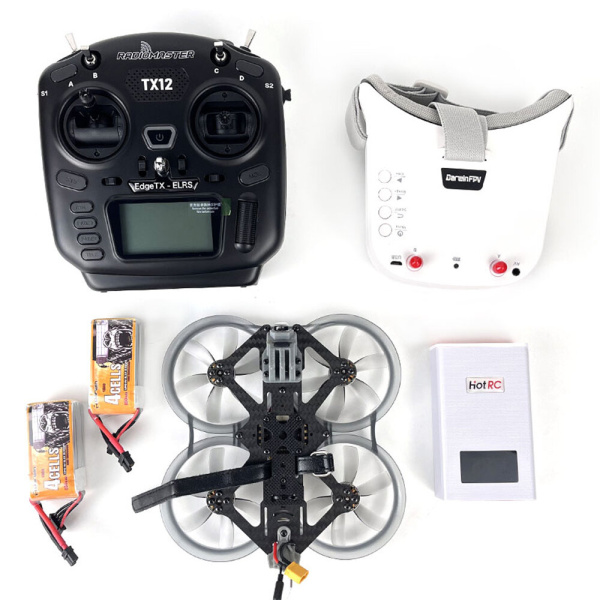 DarwinFPV CineApe 25 Analog 2.5Inch 4S Cinematic Whoop RC FPV Racing Drone RTF with RadioMaster TX12 Mark II Remote Cont