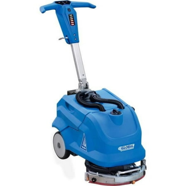 Global Industrial 641752 13 in. Electric Walk-Behind Corded Auto Floor Scrubber with Cleaning Path