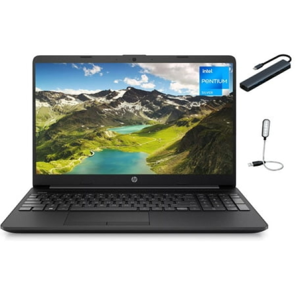 HP 15.6 HD Display Laptop Intel Pentium N5030 16GB RAM 1TB SSD Media Card Reader Wi-Fi Bluetooth One-Year Office 365 Included Windows 11 Home in S Mode Jet Black + Mazepoly Accessories