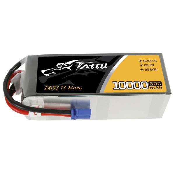 Tattu 10000mAh 22.2V 30C 6S Lipo Battery Pack with EC5 Plug for UAV Drone