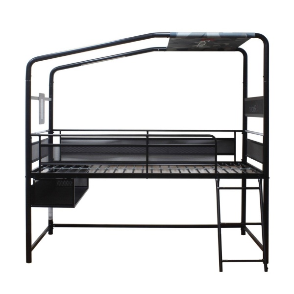 Twin Contra Customizable Mid-Sleeper Gaming Bed with TV Mount For TVs up to 32" Black - X Rocker