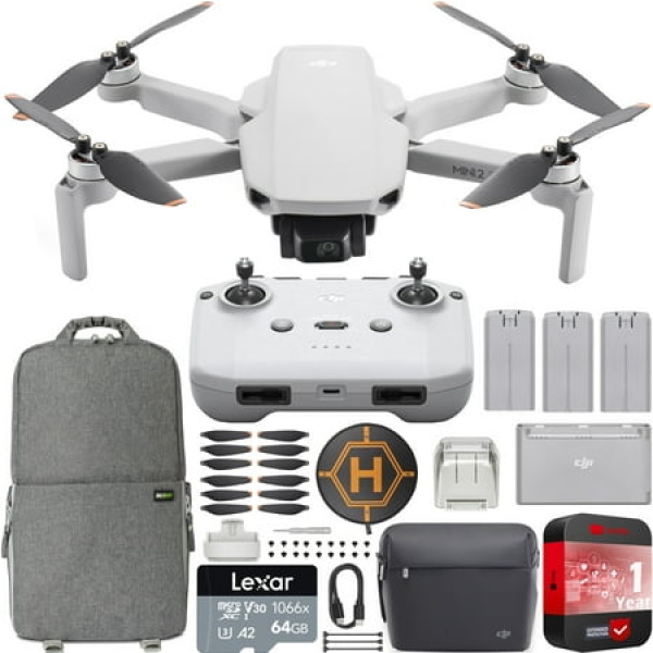 DJI Mini 2 SE Camera Drone Quadcopter Fly More Combo with RC-N1 Remote Controller CP.MA.00000306.01 with 2.7K Video Extended Protection Bundle with Deco Gear Backpack + Landing Pad & Accessories Kit