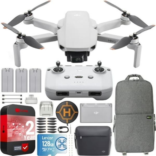 DJI Mini 2 SE Camera Drone Quadcopter Fly More Combo with RC-N1 Remote & 3 Batteries QHD Video Under 249g Return to Home 2 Year CPS Extended Warranty Bundle with Deco Gear Backpack + Accessories