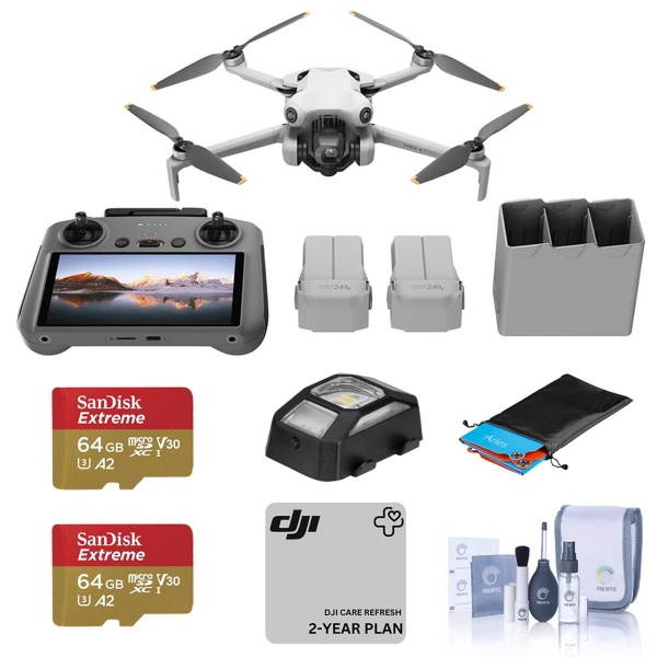 DJI Mini 4 Pro Drone Fly More Combo with 2x 64GB Memory Card & Care Refresh Plan