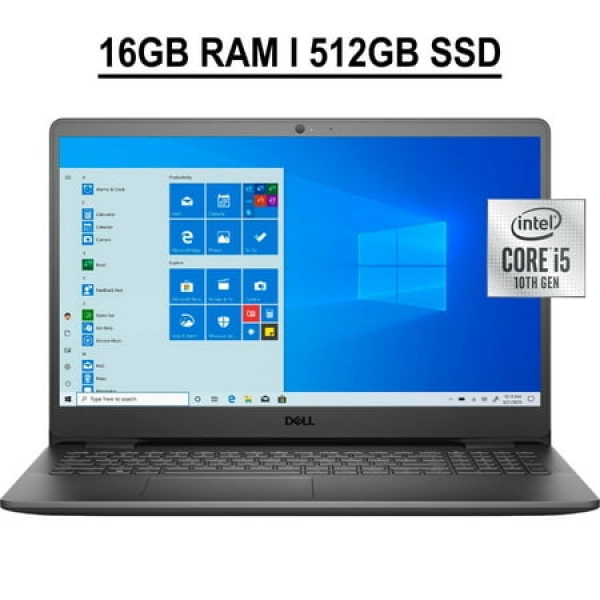 Dell Inspiron 15 3000 3501 Laptop Computer 15.6 FHD Touchscreen 10th Gen Intel Quad-Core i5-1035G1 Up to 3.6 GHz 16GB RAM 512GB SSD HDMI WiFi Webcam Win10 Black