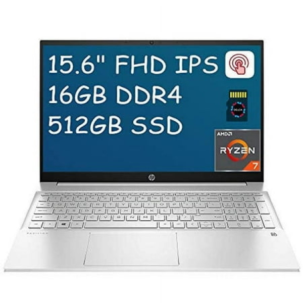 HP Pavilion 15 Premium Laptop I 15.6 FHD IPS Touchscreen I AMD Octa-Core Ryzen 7 4700U (>i7-10510U) I 16GB DDR4 512GB SSD I Backlit Keyboard B&O HDMI Win 10 + 32GB Micro SD Card