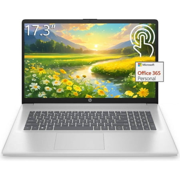 HP 17 Touchscreen Computer Laptop for Student and Business 17.3 HD+ Intel Pentium Silver N5030 16GB RAM 512GB SSD 1-Year Office 365 Numeric Keypad Wi-Fi HDMI Windows 11 Home in S Mode