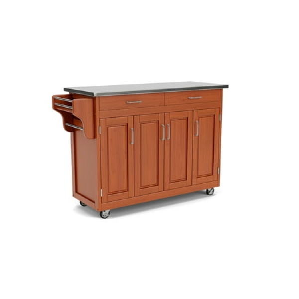 Homestyles Create-a-Cart Wood Rolling Kitchen Cart in Brown