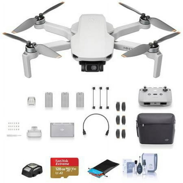 Mini 2 SE Drone Fly More Combo Bundle with 128GB microSD Card Anti-Collision Light Landing Pad Cleaning Kit