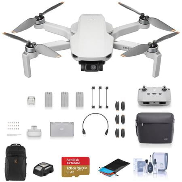 Mini 2 SE Drone Fly More Combo Bundle with 128GB microSD Card Backpack Anti-Collision Light Landing Pad Cleaning Kit