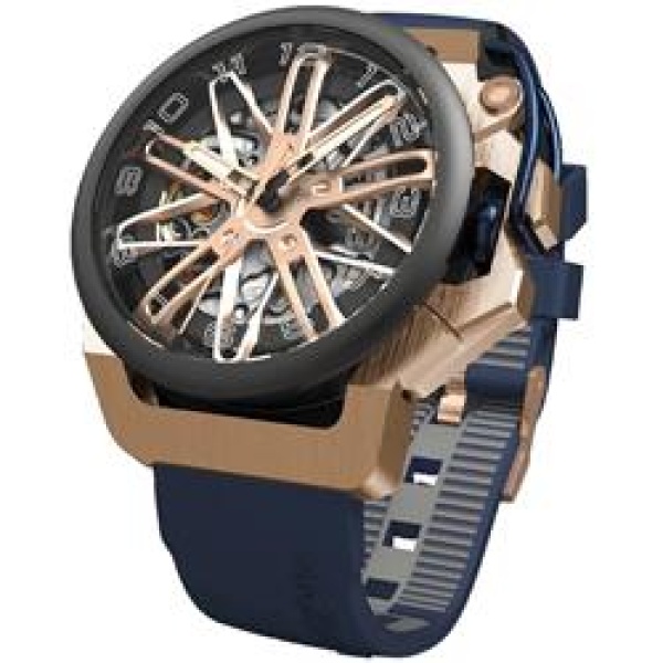 RIM GT Reversible Chronograph Skeleton Dial Automatic Mens Watch, Blue