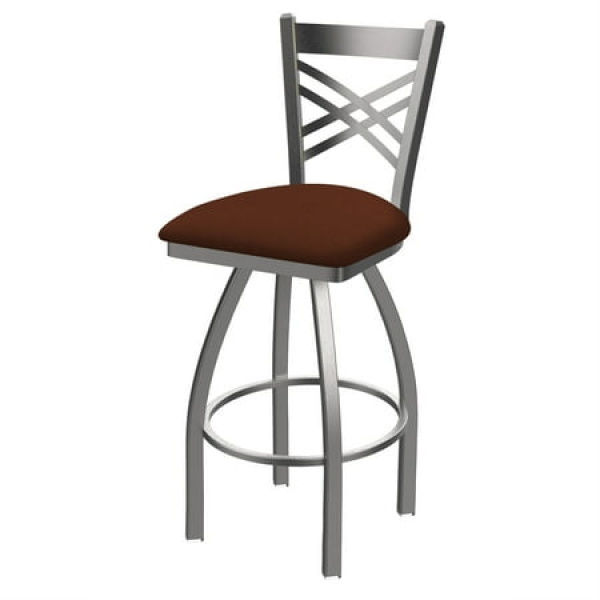 820 Catalina Stainless Steel 36 Swivel Bar Stool with Rein Adobe Seat