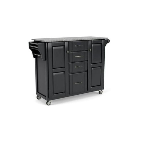 Homestyles Create-a-Cart Wood Rolling Kitchen Cart in Black