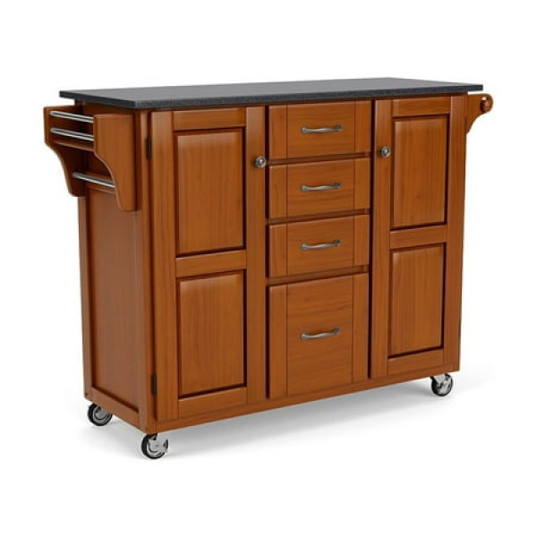 Homestyles Create-a-Cart Wood Rolling Kitchen Cart in Brown