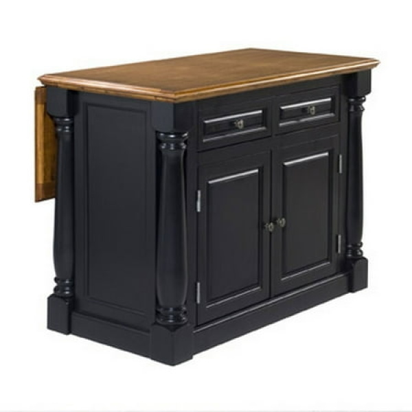 Homestyles Monarch Wood Kitchen Island in Black