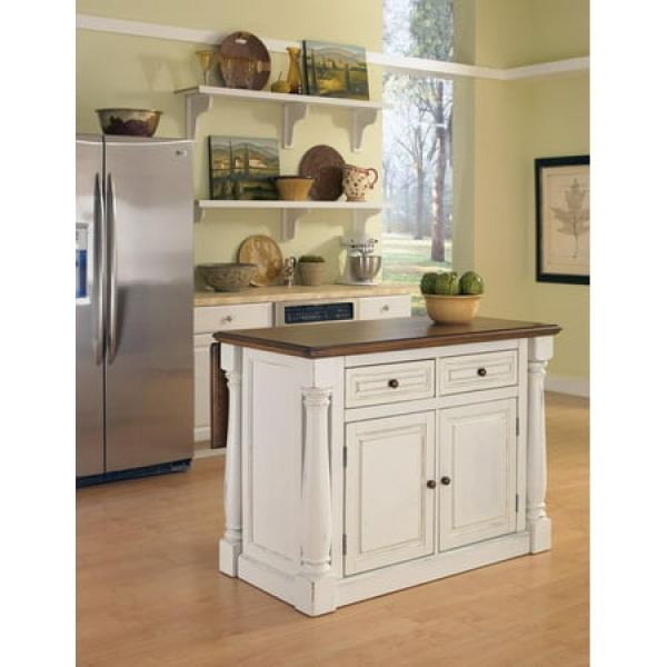 Homestyles Monarch Wood Kitchen Island in Off White