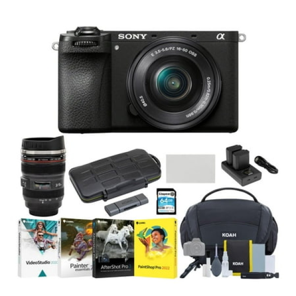 Sony Alpha 6700 APS-C Mirrorless Camera with 16-50mm lens with Mug Photo Editing Software Bundle